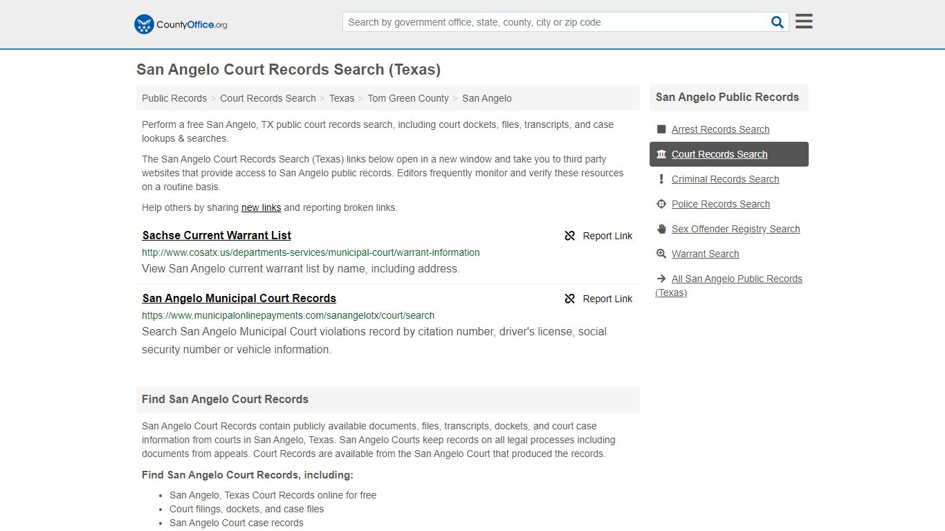 Court Records Search - San Angelo, TX (Adoptions, Criminal, Child ...